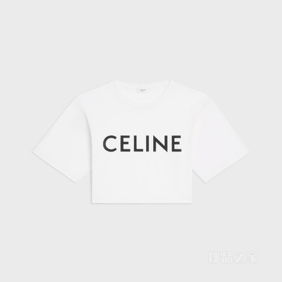 CELINE棉质平纹针织短款T恤 23696