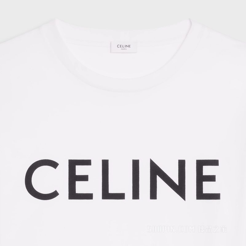 CELINE棉质平纹针织短款T恤 23696