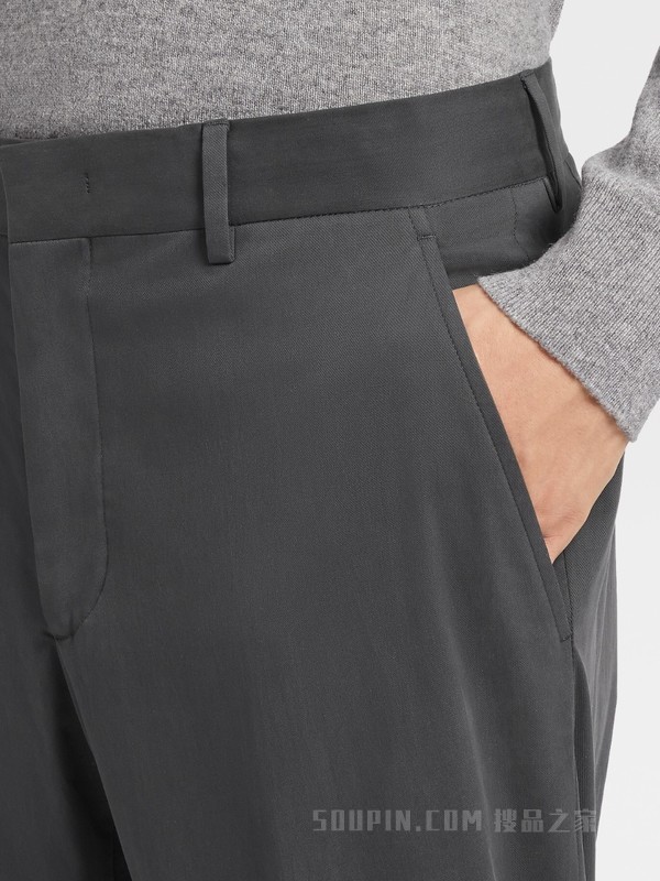 深灰色 Comfort 棉质长裤