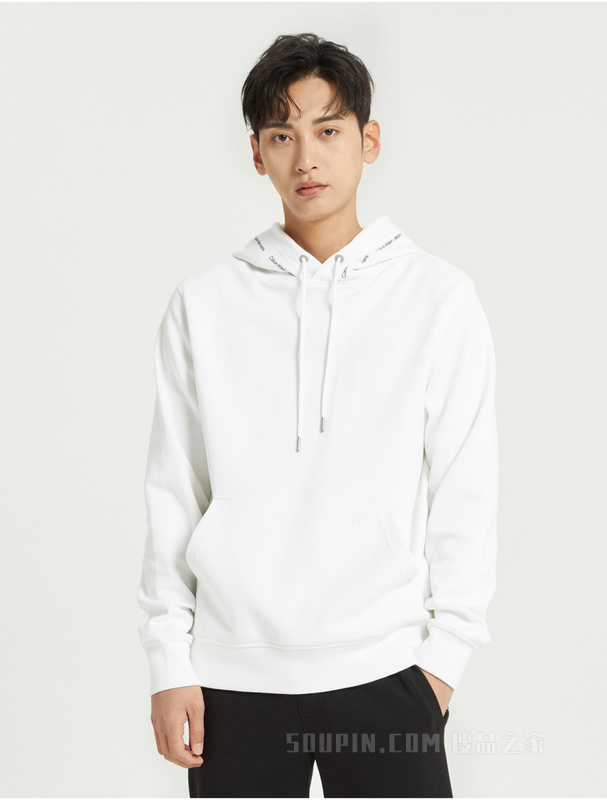 Calvin Klein 男士休闲抽绳连帽印花刺绣卫衣J319701