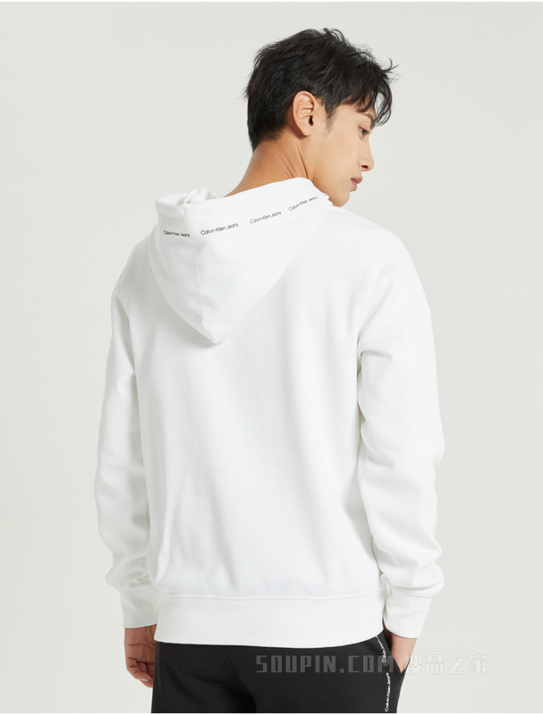 Calvin Klein 男士休闲抽绳连帽印花刺绣卫衣J319701