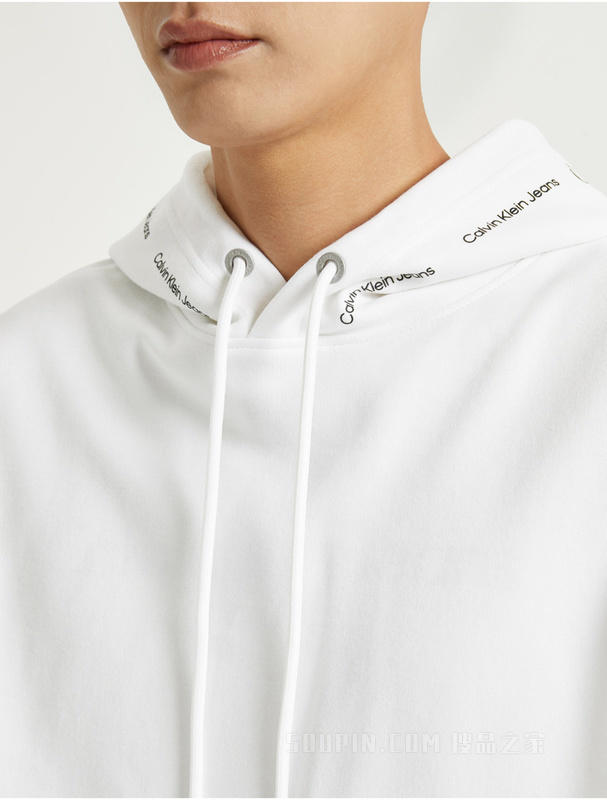 Calvin Klein 男士休闲抽绳连帽印花刺绣卫衣J319701