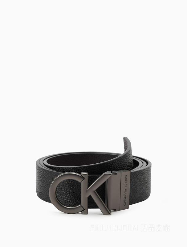 Calvin Klein 22早秋男士商务休闲双面用镂空CK扣孔牛皮腰带皮带HC0900