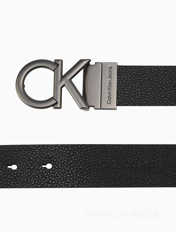 Calvin Klein 22早秋男士商务休闲双面用镂空CK扣孔牛皮腰带皮带HC0900