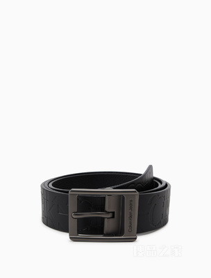 Calvin Klein 22早秋男士时尚双面用重叠满印牛皮可翻转针扣腰带HC0902