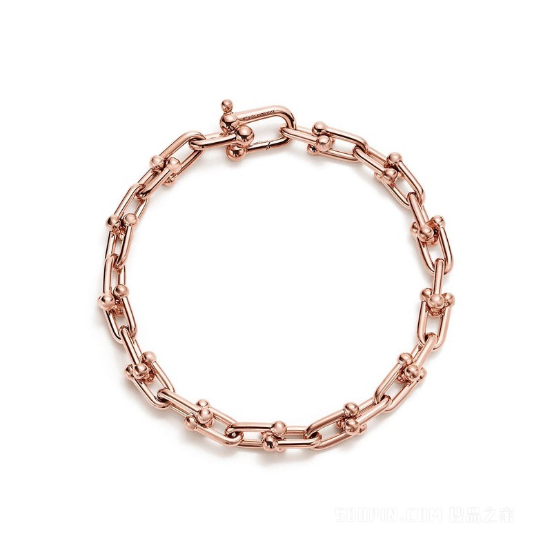 Tiffany HardWear 系列 18K 玫瑰金链环手链，中号