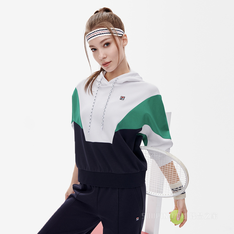 女子场下网球连帽卫衣