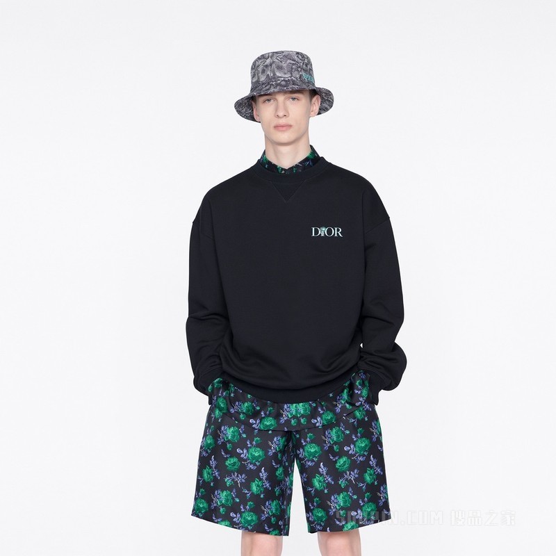 Dior Jardin 超大版型卫衣 黑色棉质起绒面料