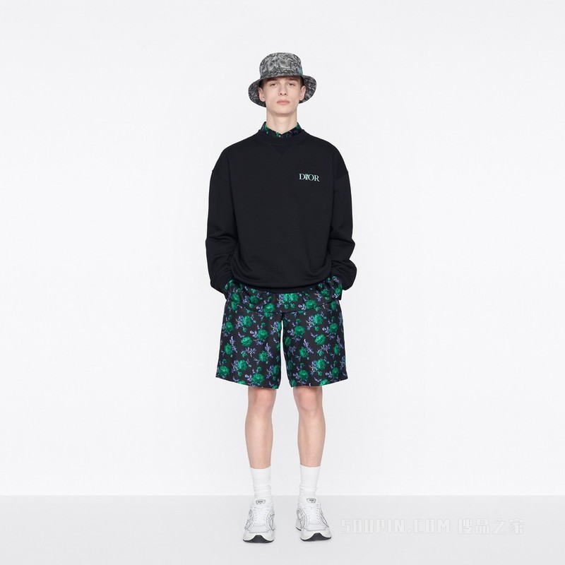 Dior Jardin 超大版型卫衣 黑色棉质起绒面料