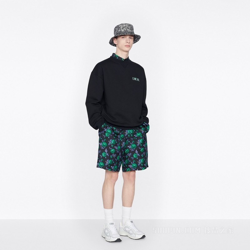 Dior Jardin 超大版型卫衣 黑色棉质起绒面料