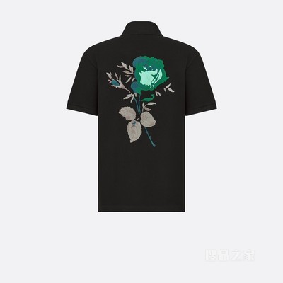 Dior Jardin 宽松版型 Polo 衫 黑色棉质珠地布