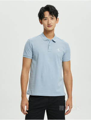 Calvin Klein 22春夏男士时尚胶质LOGO翻领透气短袖POLO衫J319635