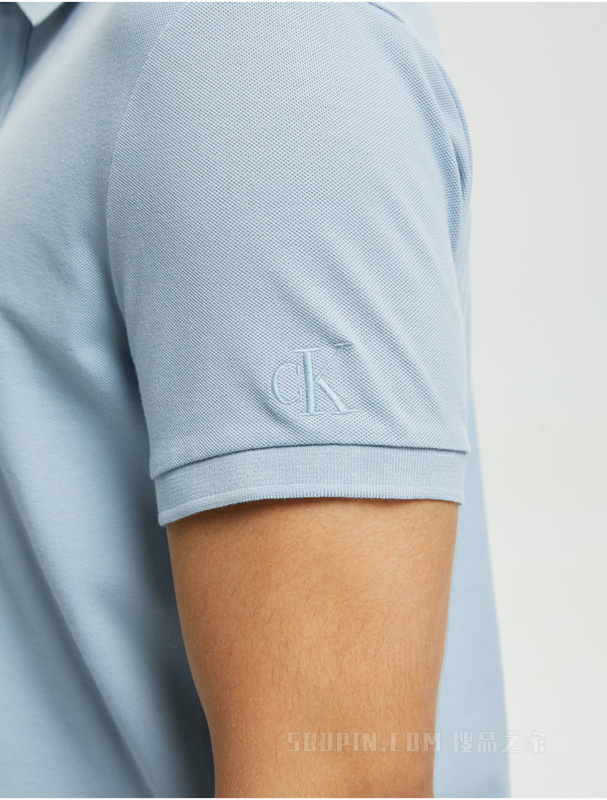 Calvin Klein 22春夏男士时尚胶质LOGO翻领透气短袖POLO衫J319635