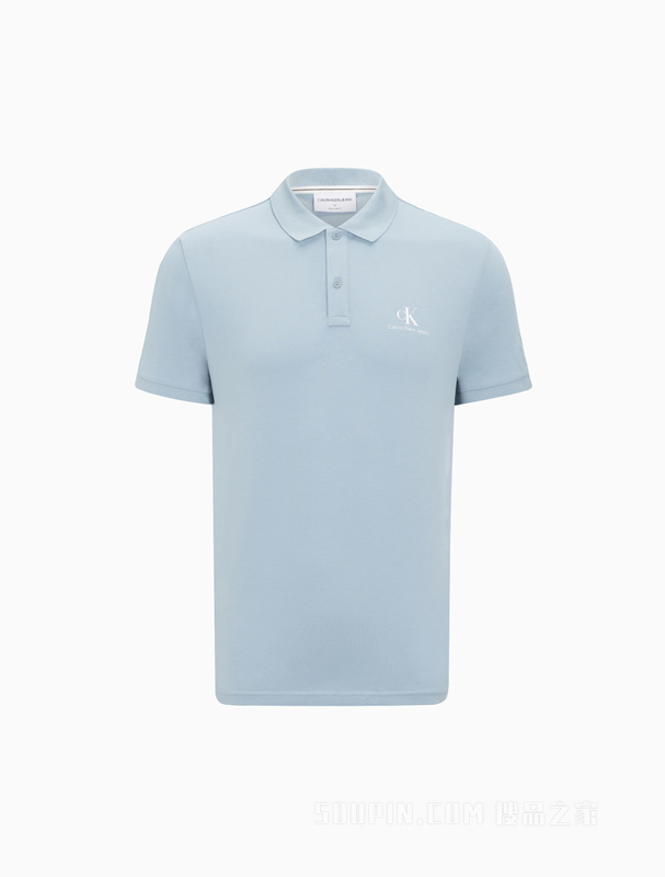 Calvin Klein 22春夏男士时尚胶质LOGO翻领透气短袖POLO衫J319635