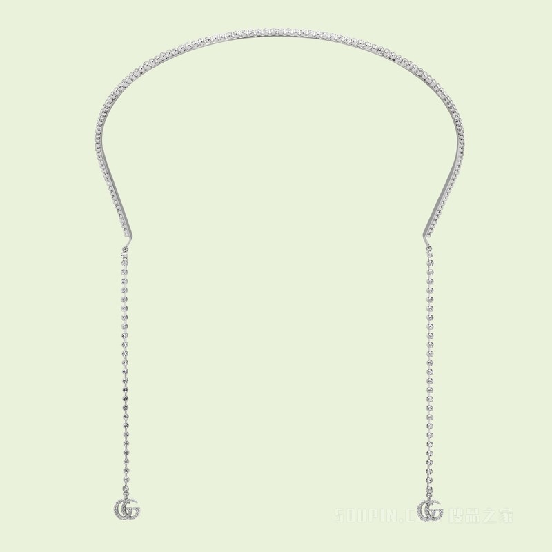 双G水晶发箍 钯金色调金属