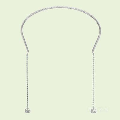 双G水晶发箍 钯金色调金属