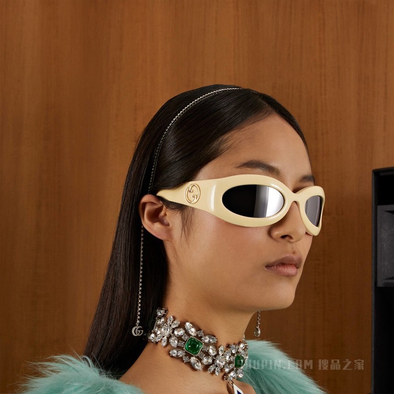 双G水晶发箍 钯金色调金属