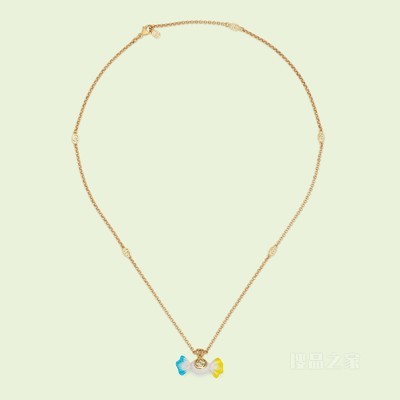 互扣式双G糖果项链 金色调金属