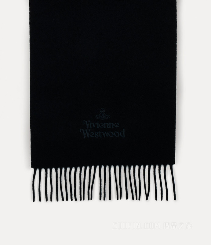 Embroidered Lambswool Scarf