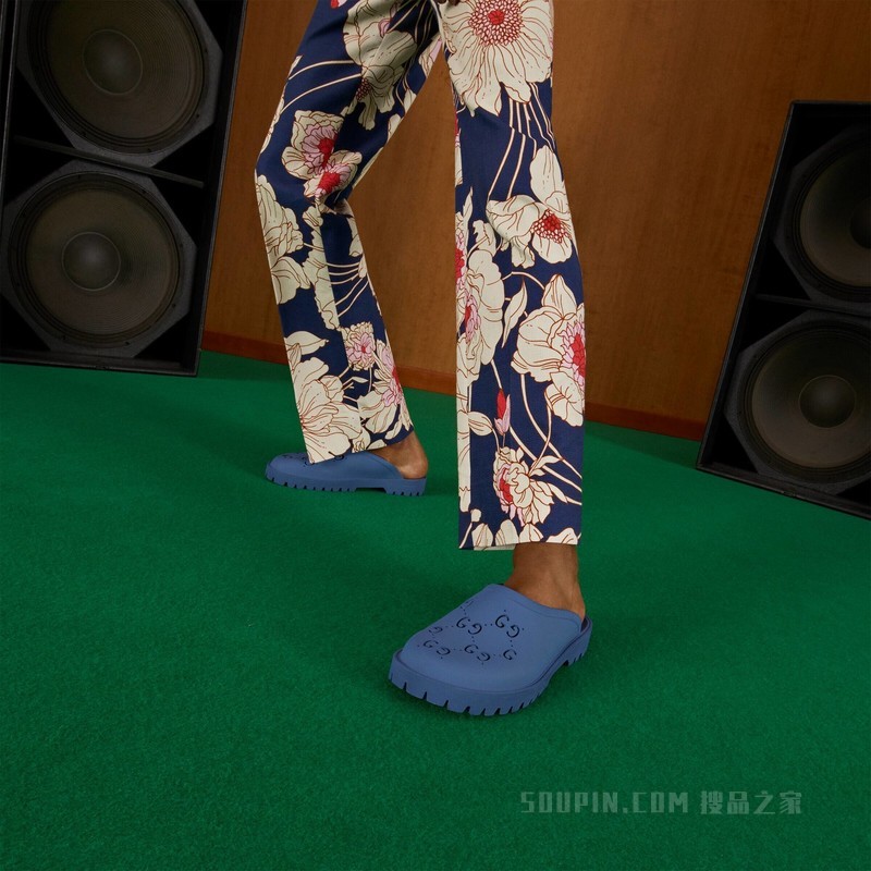 男士GG便鞋 靛蓝色橡胶