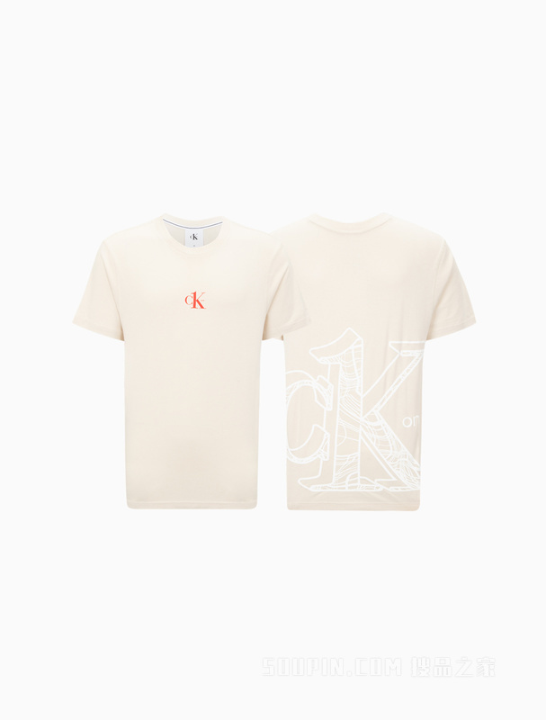 【七夕礼物】Calvin Klein 22春夏男女情侣中性纯棉透气短袖T恤J400157