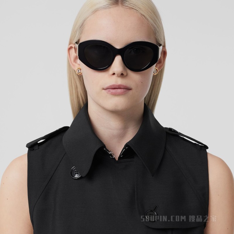 亚洲版型马海毛混纺无袖连身裤 (黑色) - 女士