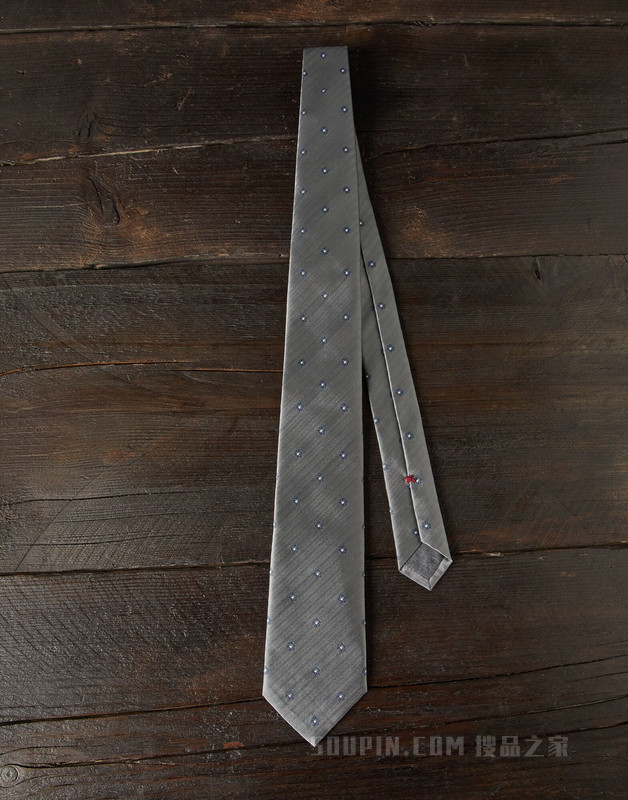 丝绸领带 花卉刺绣鱼骨纹真丝领带