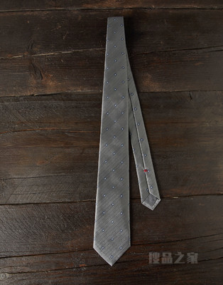 丝绸领带 花卉刺绣鱼骨纹真丝领带