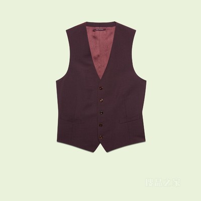 羊毛马海毛混纺正装马甲 棕色