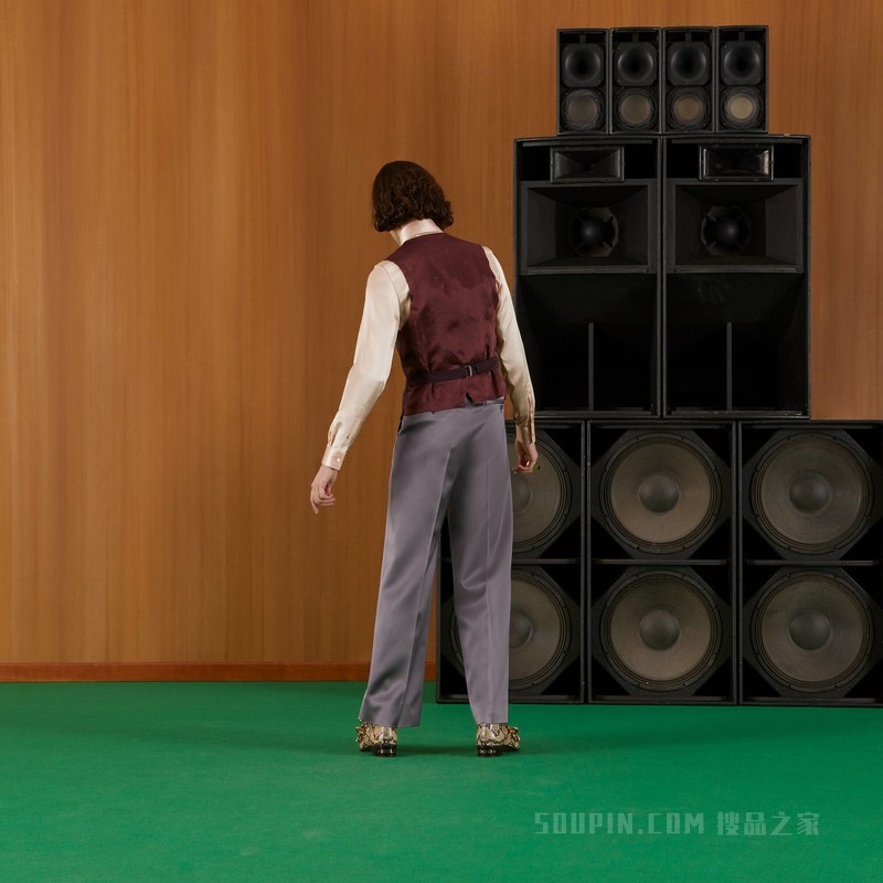 羊毛马海毛混纺正装马甲 棕色