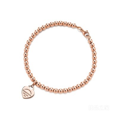 Return to Tiffany™ 系列 18K 玫瑰金 Heart Tag 珠式手链，4 毫米