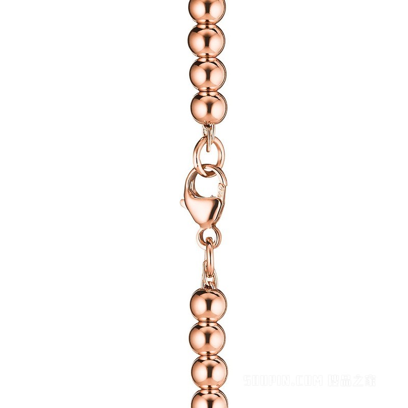 Return to Tiffany™ 系列 18K 玫瑰金 Heart Tag 珠式手链，4 毫米