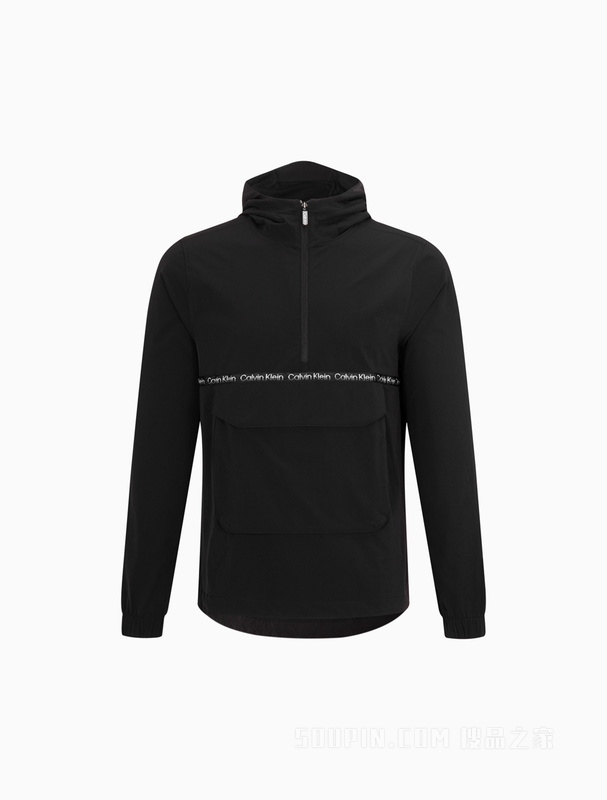 Calvin Klein 22早秋新款男士时尚LOGO织带拉链半襟套头连帽夹克4MF2O526