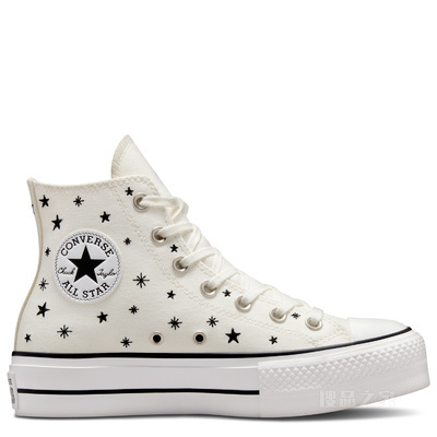 【女子】All Star Lift厚底帆布运动鞋 女款 白色
