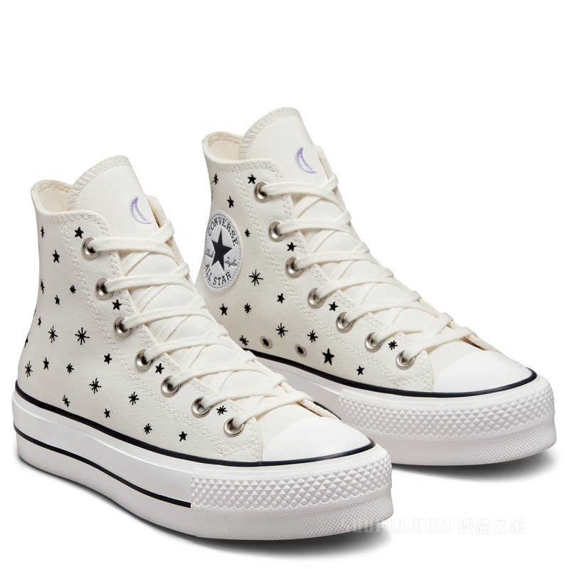【女子】All Star Lift厚底帆布运动鞋 女款 白色