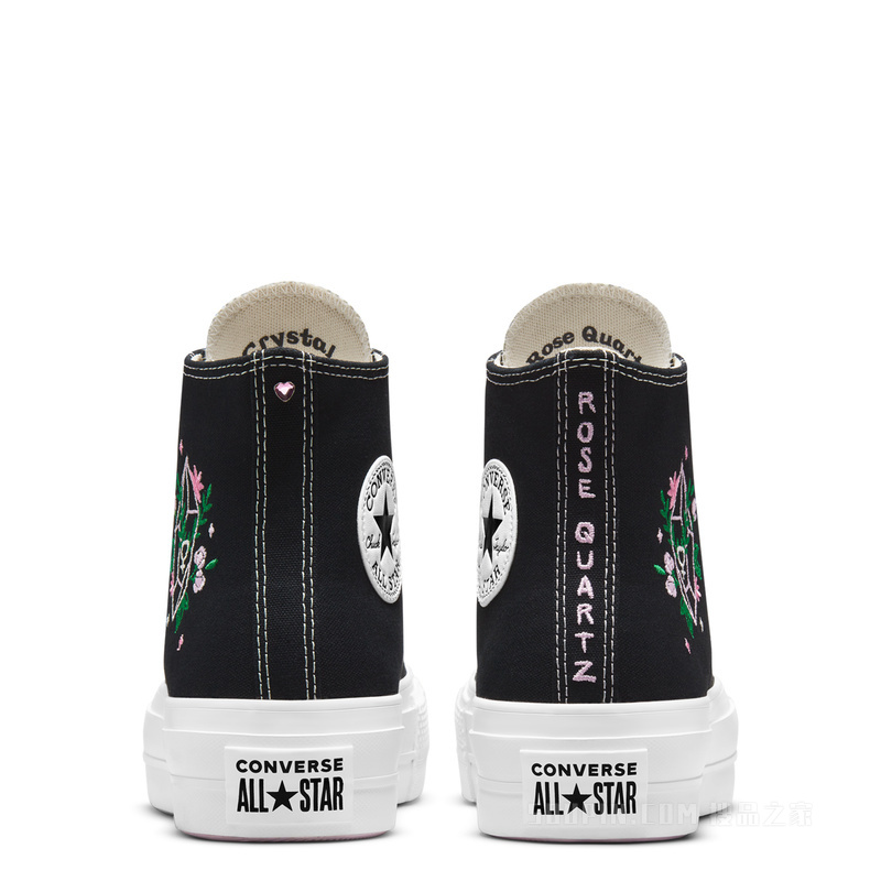 【女子】All Star Lift时尚刺绣帆布鞋 女款 黑色