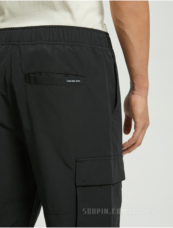 Calvin Klein 22早秋男士工装风LOGO插扣腰带印花束脚休闲裤J321519