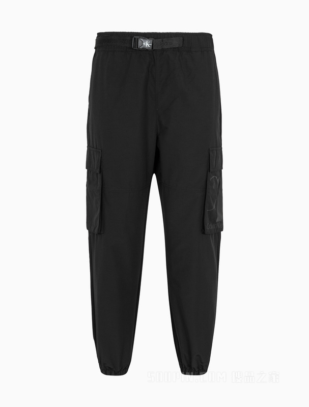 Calvin Klein 22早秋男士工装风LOGO插扣腰带印花束脚休闲裤J321519