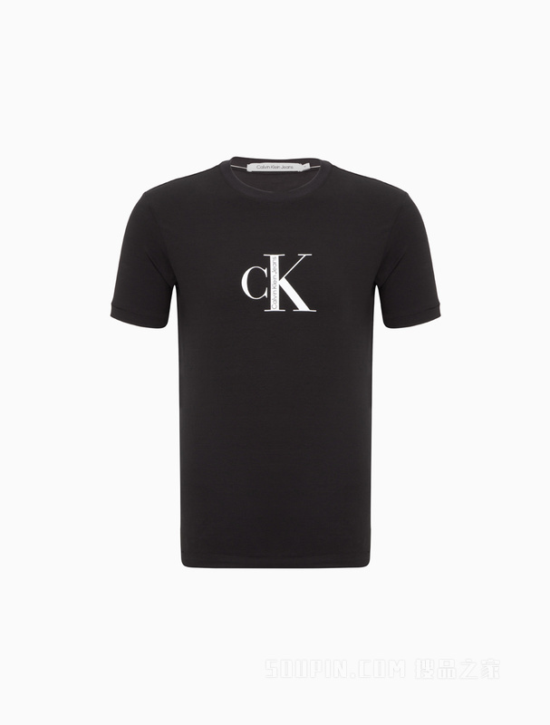 Calvin Klein 22早秋新款男士休闲圆领LOGO印花修身短袖T恤J322361