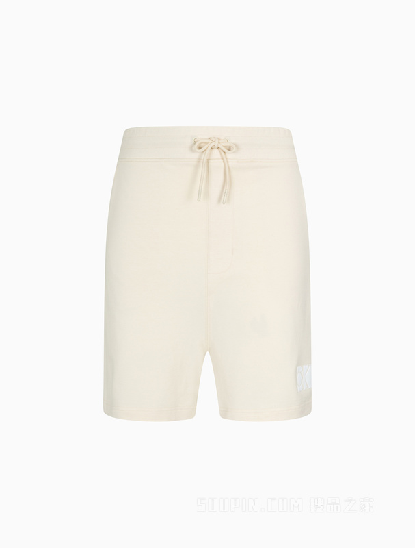 Calvin Klein 22早秋男女情侣中性简约LOGO抽绳透气针织短裤J400176