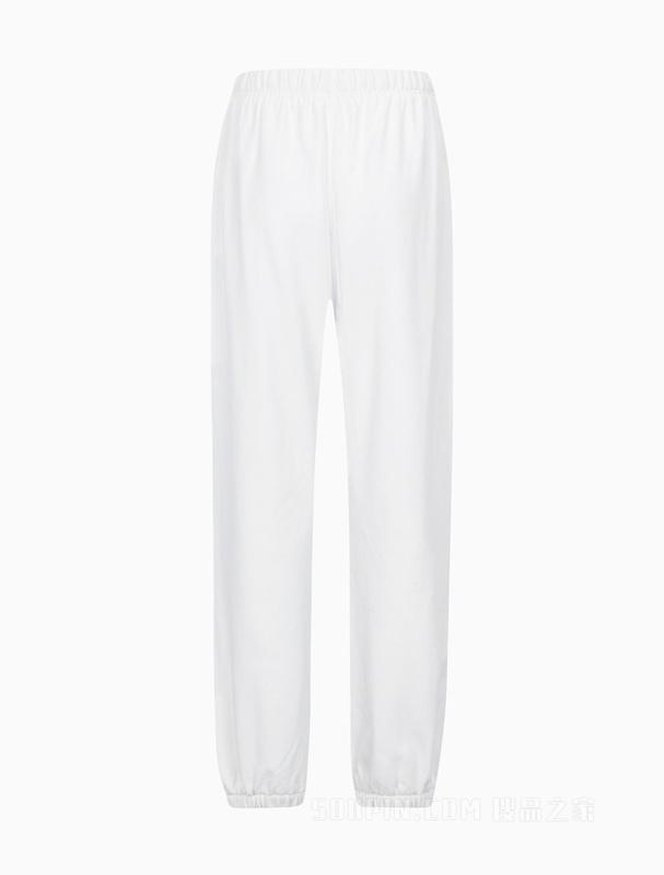 Calvin Klein 22早秋女士简约舒适纯棉交叠LOGO宽松束脚休闲裤J219665
