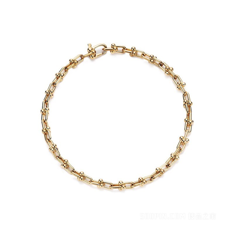 Tiffany HardWear 系列 18K 黄金微型链环手链，大号。