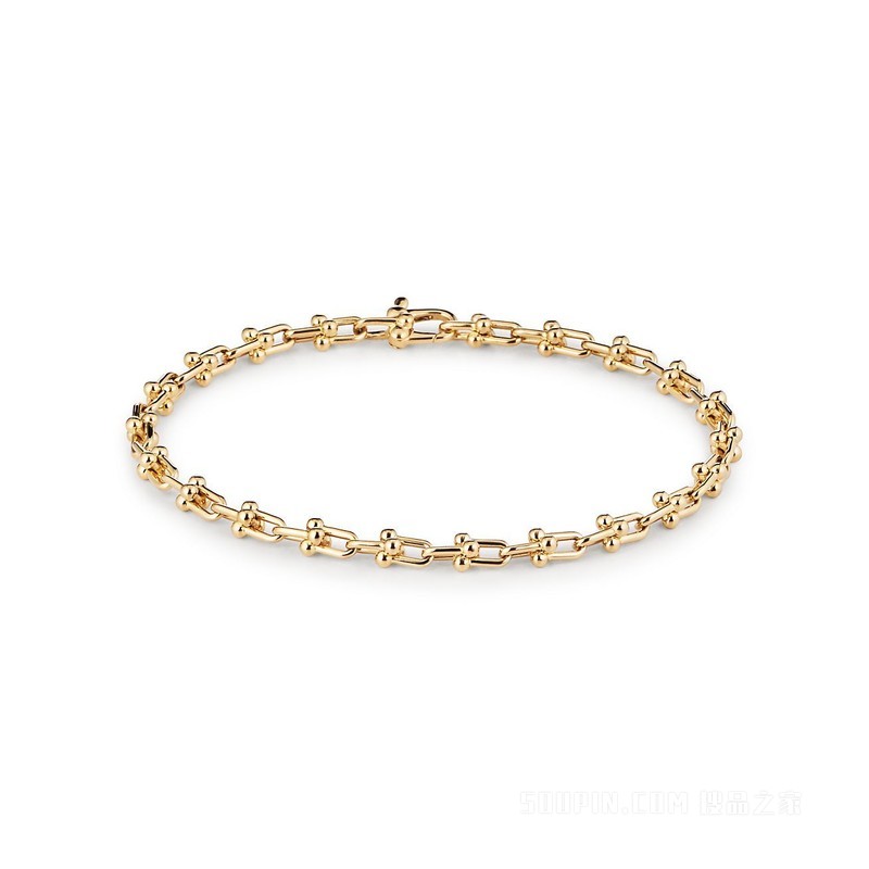 Tiffany HardWear 系列 18K 黄金微型链环手链，大号。