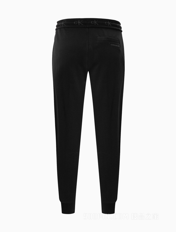 Calvin Klein 22早秋男士时尚LOGO腰边纯棉抽绳针织卫裤休闲裤ZM02067