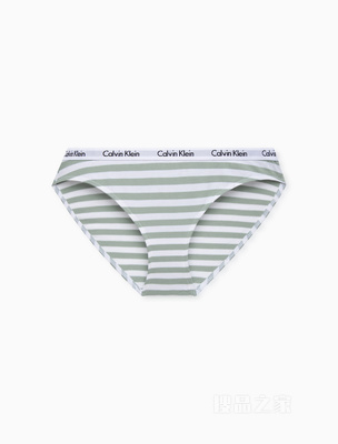 Calvin Klein 22早秋女士性感三角循环LOGO棉质透气比基尼内裤D1618