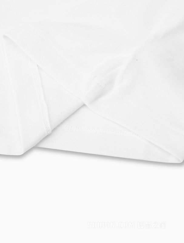 Calvin Klein 22早秋女士休闲简约字母刺绣舒适圆领短袖针织家居服QS6890