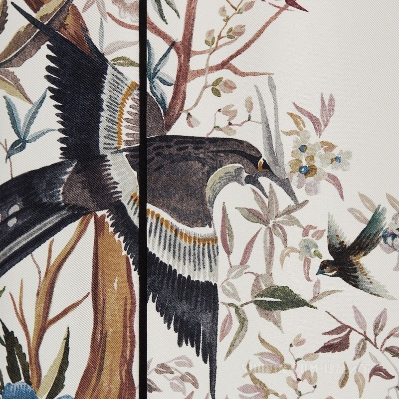 Dior Chez Moi 长裤 米白色桑蚕丝斜纹面料多色 Dior Jardin d'Hiver 图案