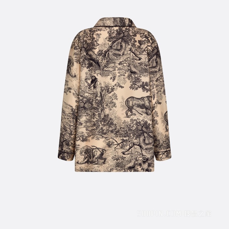 Dior Chez Moi 衬衫 榛果色桑蚕丝斜纹面料茹伊印花