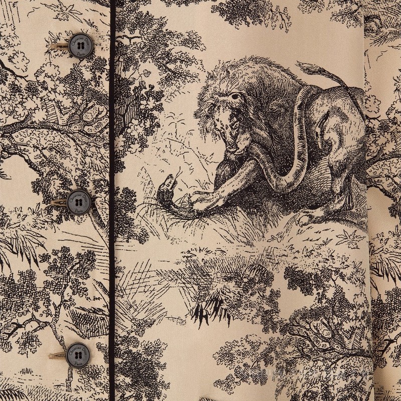 Dior Chez Moi 衬衫 榛果色桑蚕丝斜纹面料茹伊印花