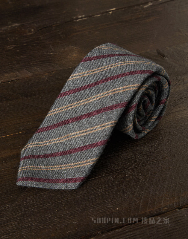 羊毛领带 军团条纹羊毛领带